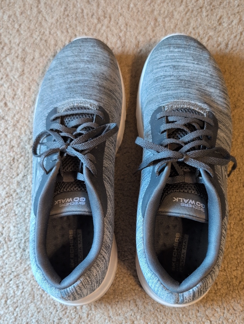 Skechers Gray Knit Lace-Up Women's Athletic Shoes